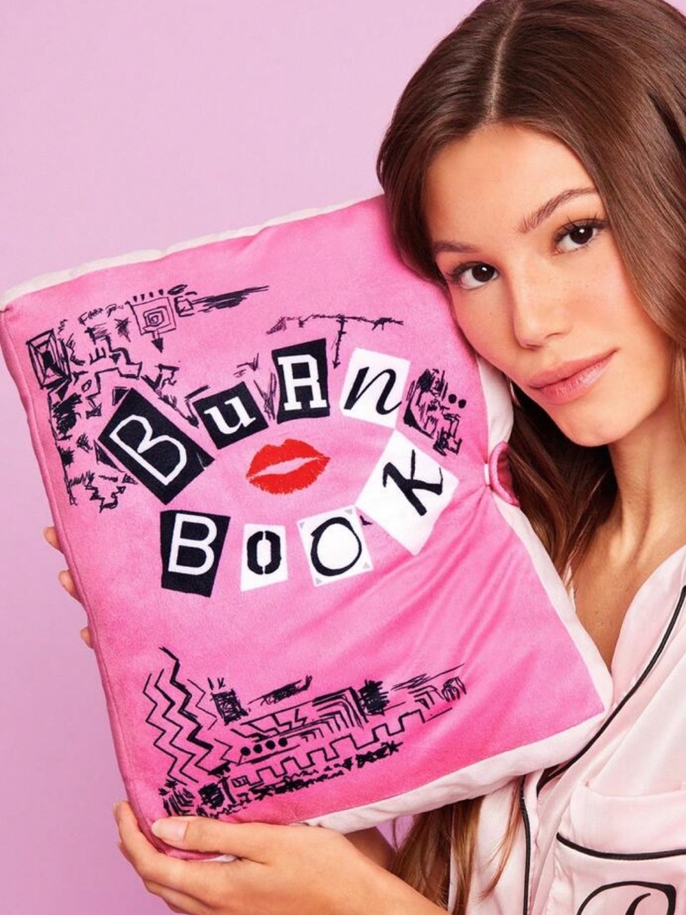 Nordstrom Pink 'Burn Book' Decorative Pillow with Lip Graphic